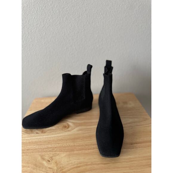 ✨SOLD✨Vivaia Women’s Rachel Black Square Toe Slip On Wool Ankle Boots US 9 - Picture 5 of 16